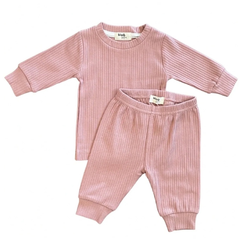 DUSTY ROSE | Baby toddler organic ribbed set